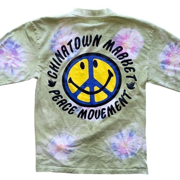 Chinatown Market Tee Smiley Tie Dye Peace Movement Long Sleeve Size Medium - Picture 4 of 5